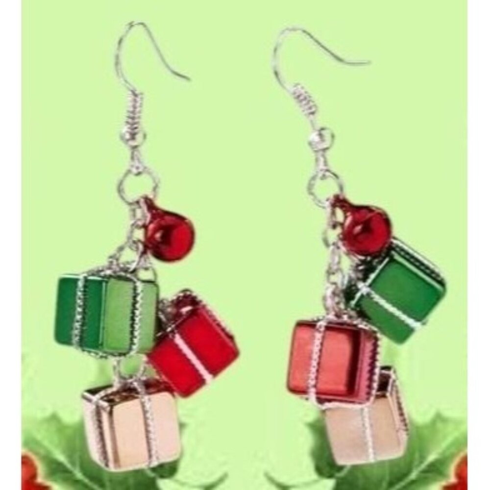 Christmas Gift Earrings Dangle Hooks New Festive Presents Holiday Party …